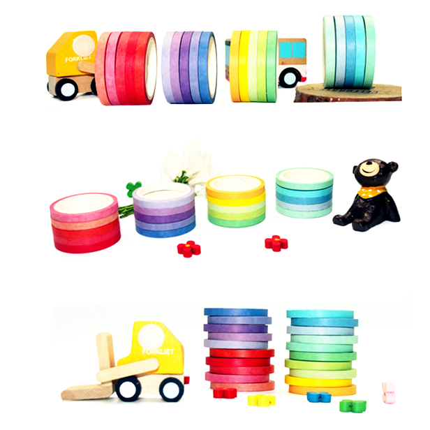 Masking Tape Thin - Zestaw 20 rolek kolorowej taśmy washi