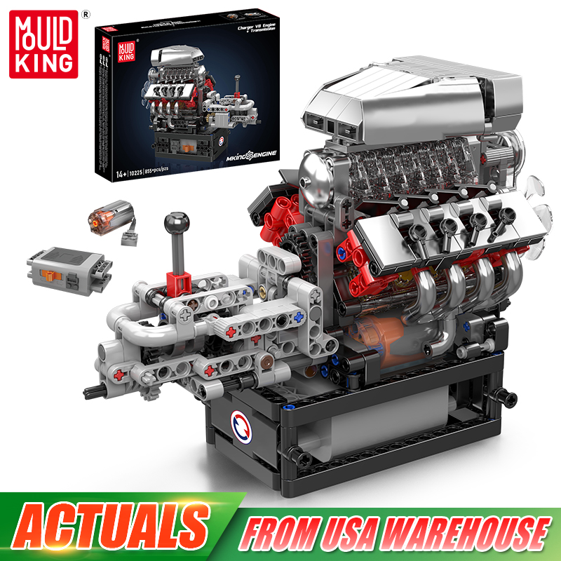 Model Kit Engine V8 - Mould King 10225 Techniczny Silnik Zabawki