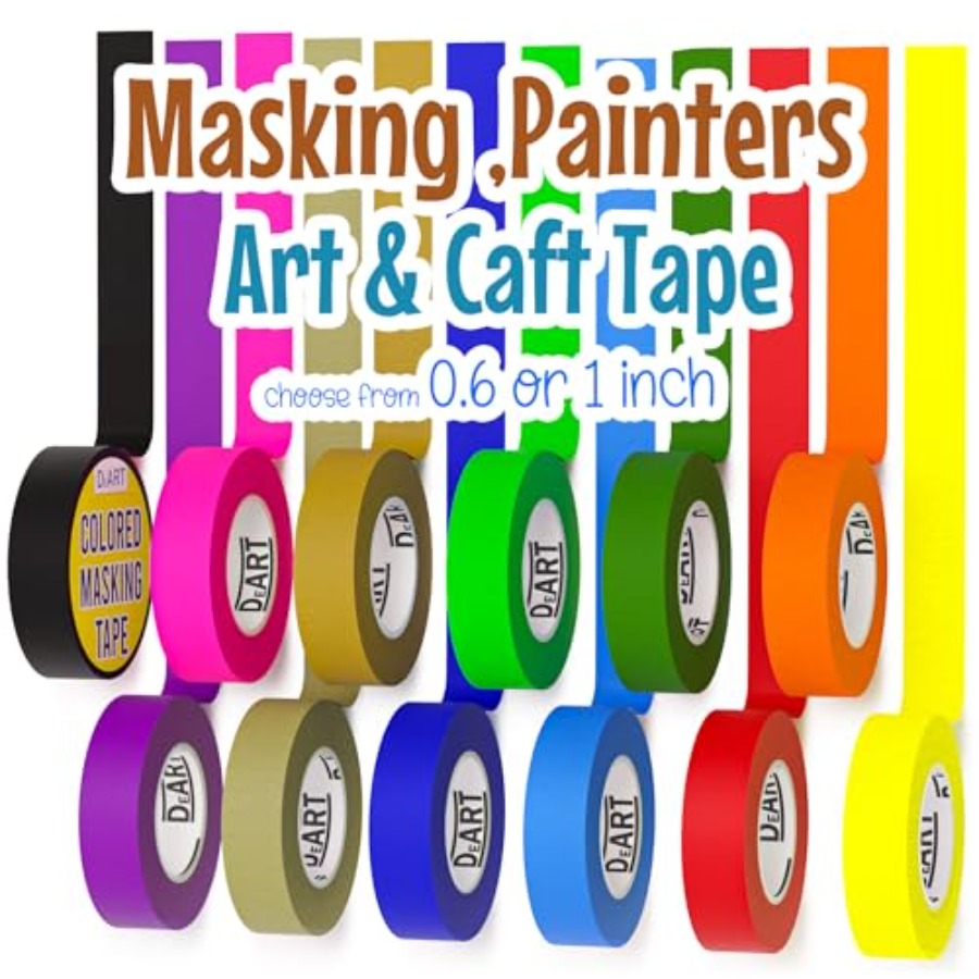 Masking Tape Thin - Kolorowa taśma maskująca, taśma malarska, zestaw