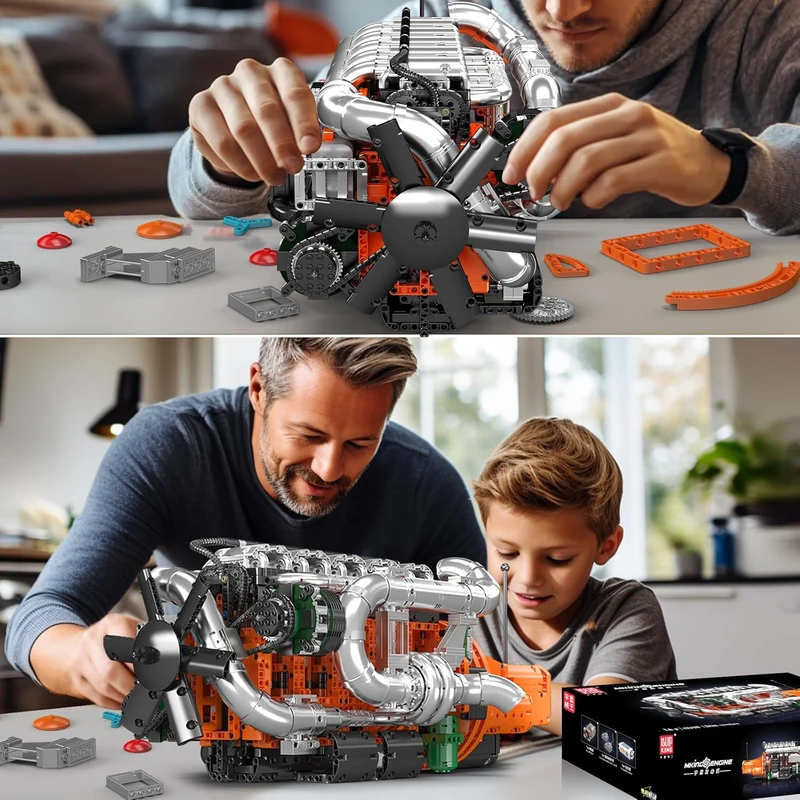 Mould King 10200 Model silnika – Model Kit Engine V8 recenzja i cena