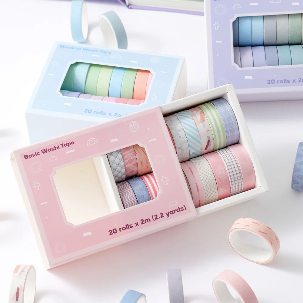 20 rolek kolorowa wąska taśma  – Masking Tape Thin recenzja i cena